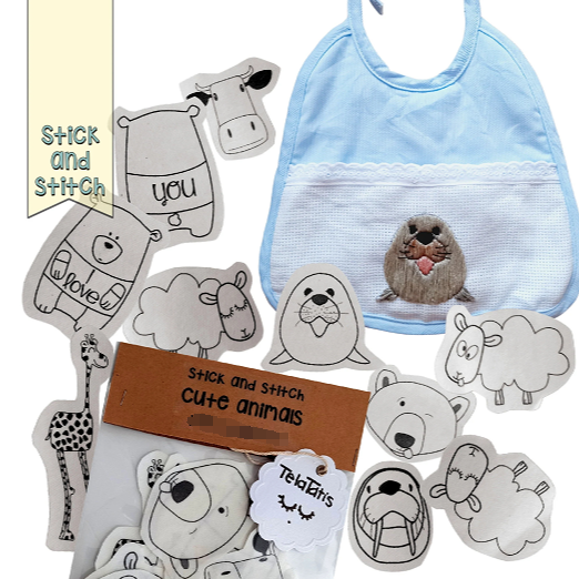 Lovely Washed Hand Embroidered Pattern, Peel And Stick Transfer Patches Set