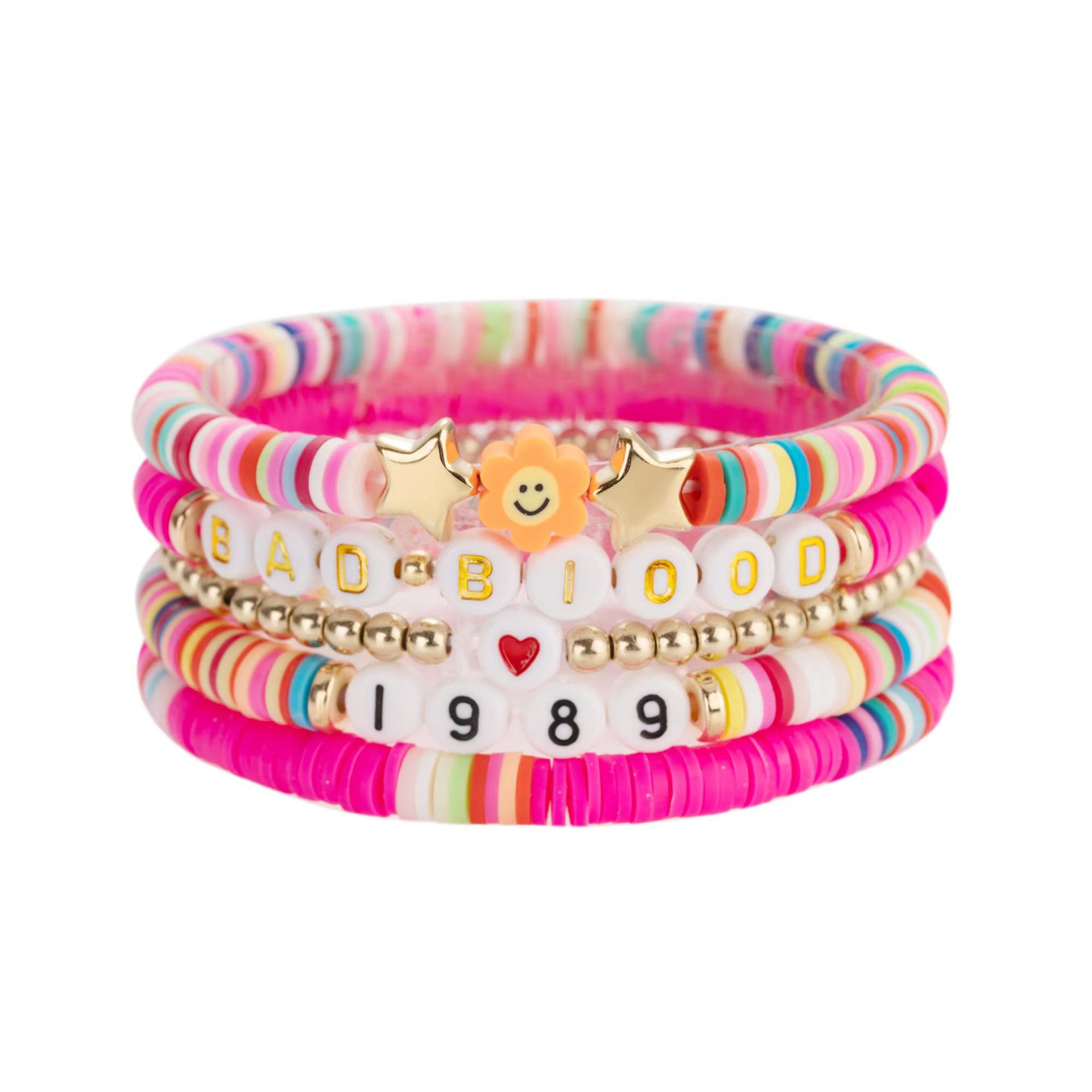 Bohemian Rope Colorful Letter Bead Bracelet Set