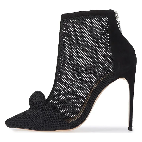Escarpins à talons aiguilles noirs avec nœud Flusfy