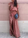 Bohemia V Neck Split-front Dot Maxi Dress