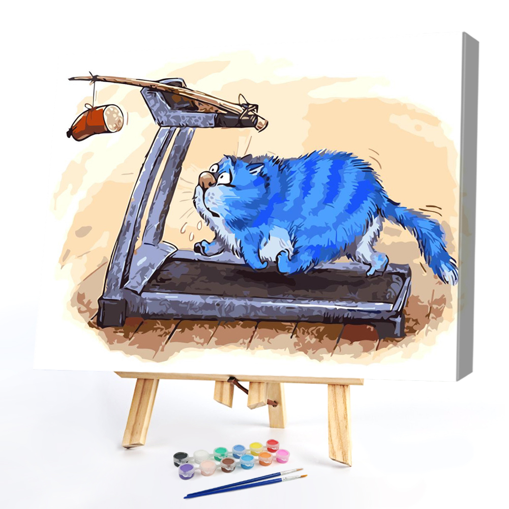

50*40CM - Paint By Numbers - Blue Cat, 501 Original