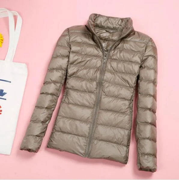 Down jacket women hooded ultra thin 90% Ultra Light duck down coat Female winter large sizes Solid Portable warm jackets woman