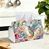 (25cm)Hummingbird PU DIY Diamond Painting Tissue Box for Beginners Adults Home
