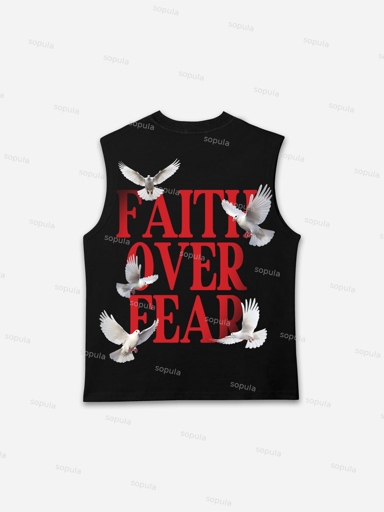 Faith Over Fear Print Tank Top - Sopula｜Premium Graphic Tees & Graphic Clothing