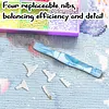 Resin Diamond Painting Point Drill Pen with 4 Various Tips Painting Arts 5D Point Drill Pen Diamonds Art Points Drills Pens for Nail Arts Rhinestone Decorations Cross-Stitch (Sky Blue)