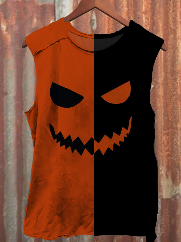 Comstylish Unisex Halloween Ghost Face Printed Tank Top