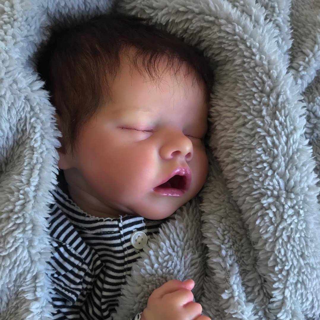 [Doll with Heartbeat & Coos] 17'' Real Lifelike Mack Sleeping Reborn Baby Doll Girl, Beautiful Baby Gift 2023 -Creativegiftss® - [product_tag] Creativegiftss®