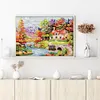 Autumn Cabin-14CT Stamped Cross Stitch 48*35cm/18.9*13.78in tapestrymarket