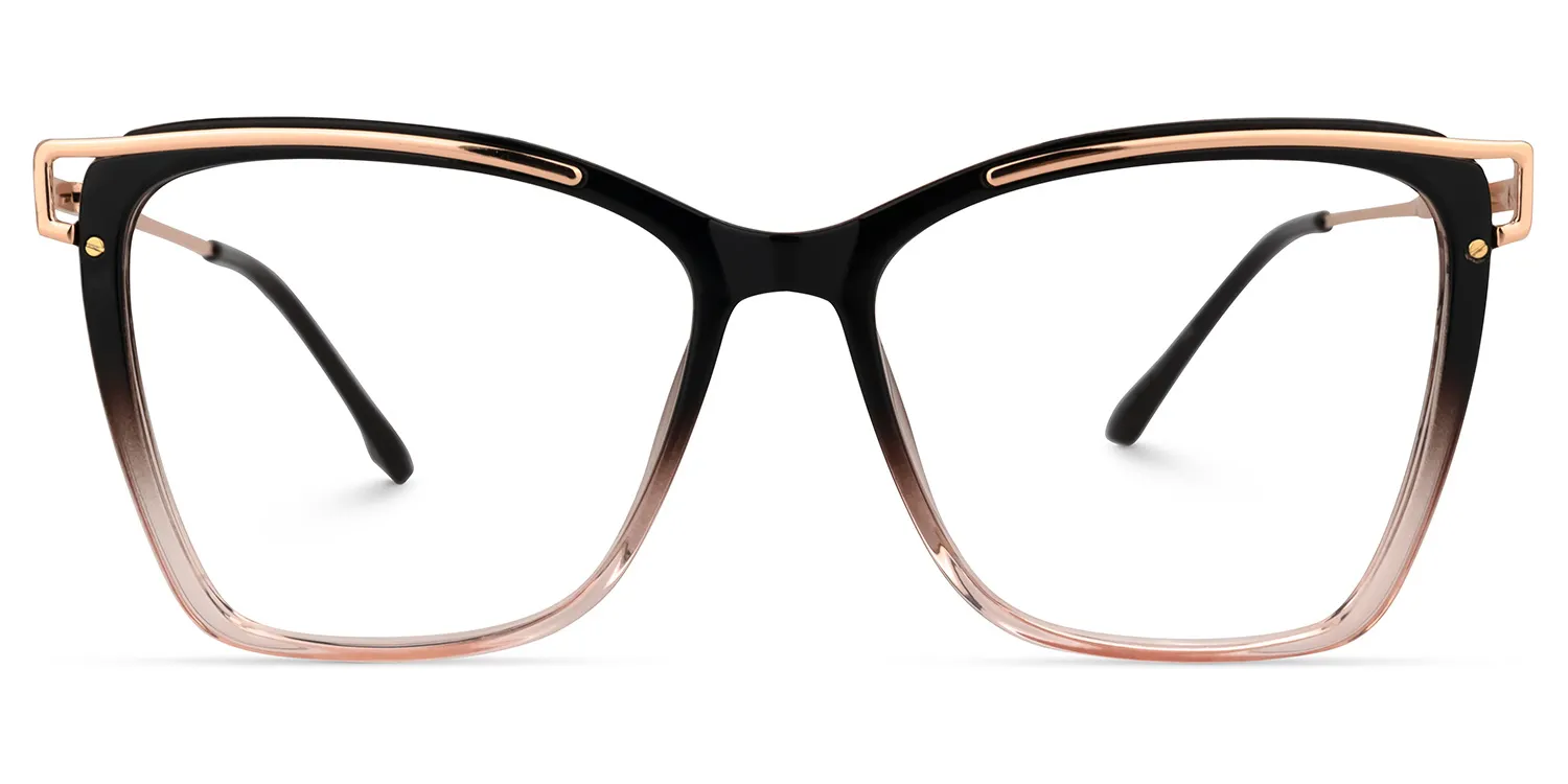 Matia Schwarz-Braun Quadratisch Brille Schwarz-Braun