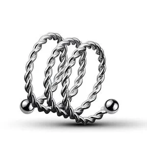 pornhint Pornhint Spiral Beads Sterling Silver Penis Cock RIng Spiral Cock Ring Penis Sleeve CBT Bondage Restraint Ball_Stretcher Chastity Cage Adulte Toy's