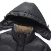 90 white duck down removable hooded down jacket