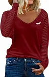 Camisola de manga comprida &agrave;s riscas de mulher