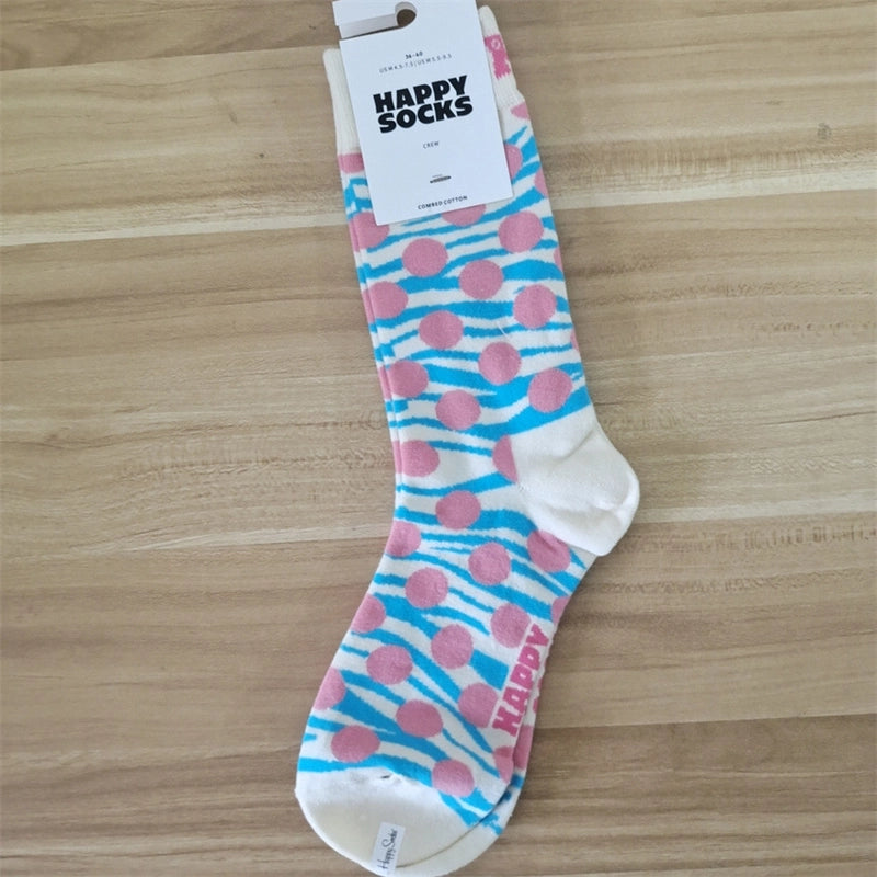 Women’s Vacation Minimalist Polka Dots Cotton Crew Socks A Pair