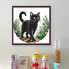 Black Cat In Garden-11CT Stamped Cross Stitch 37*37cm/14.57*14.57in tapestrymarket