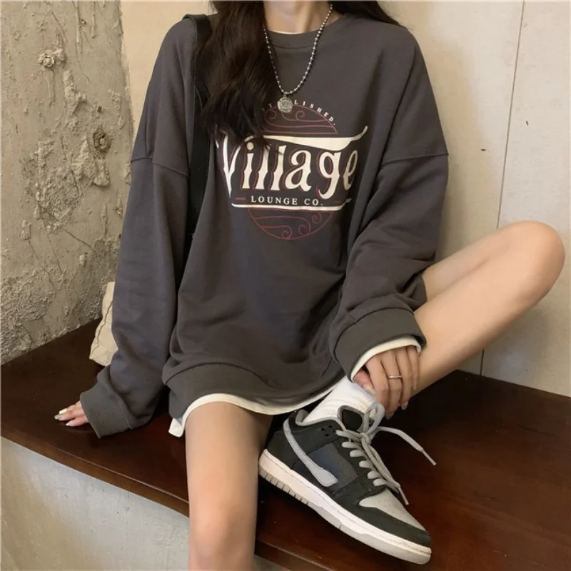 Brownm Brownm Casual Round Collar Thin Style Hoodie Female 2023 Autumn / Winter New Coat Long-Sleeved Bottom Shirt Student Coat Jacket