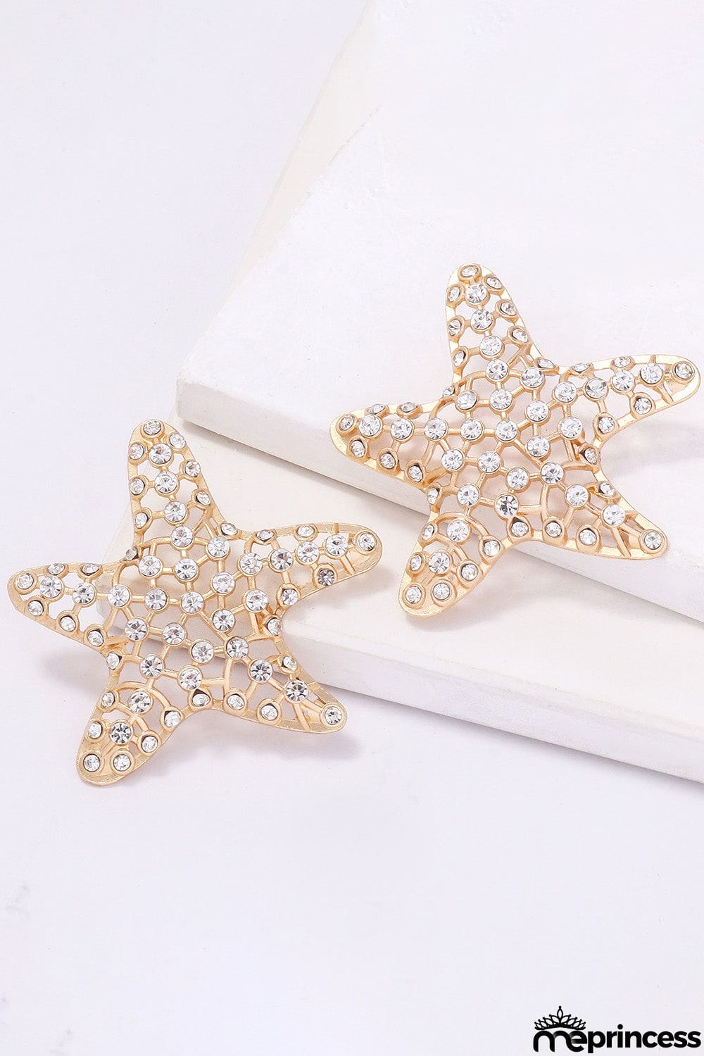 Starfish Zinc Alloy Glass Stone Dangle Earrings