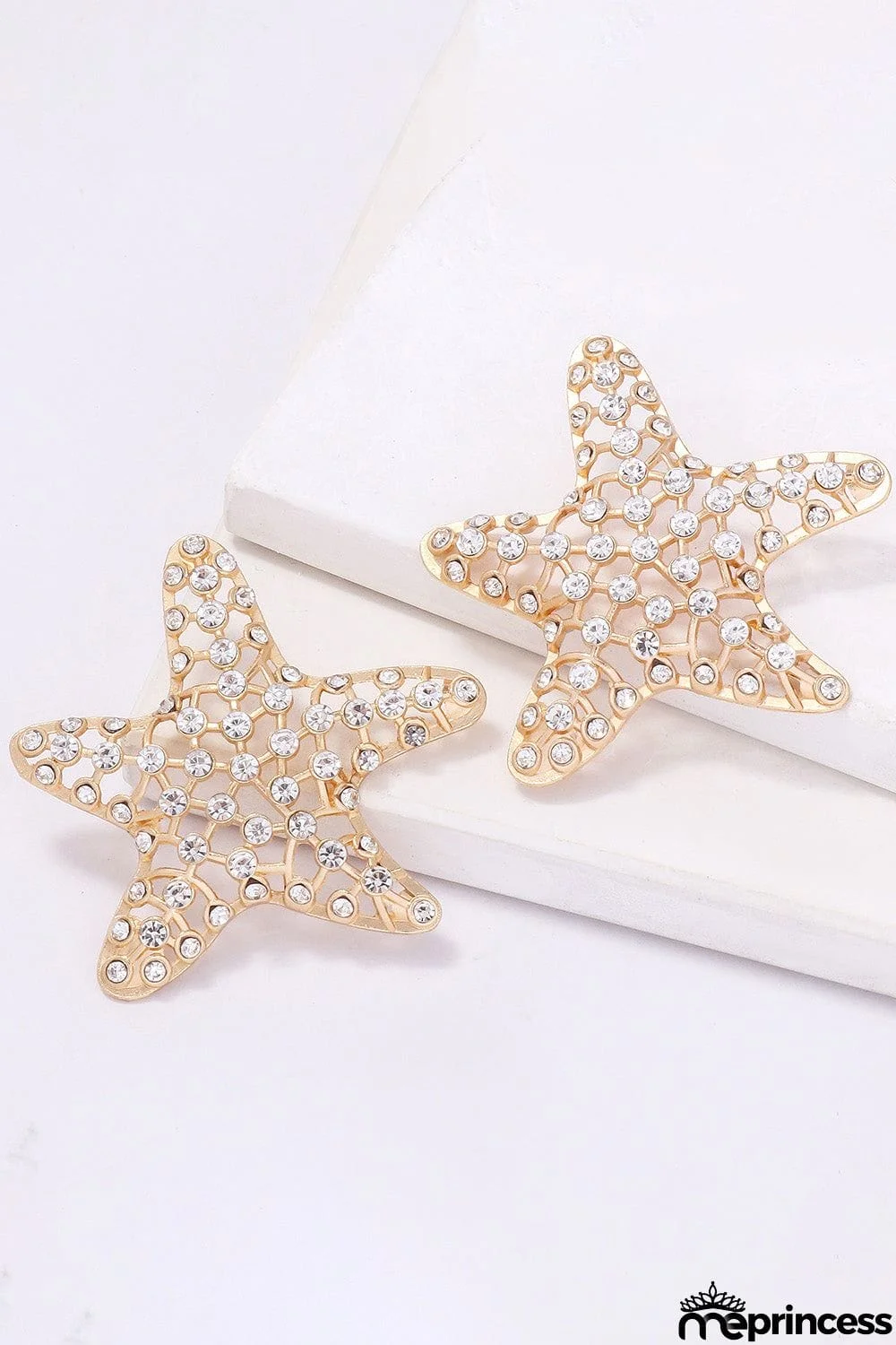 Starfish Zinc Alloy Glass Stone Dangle Earrings