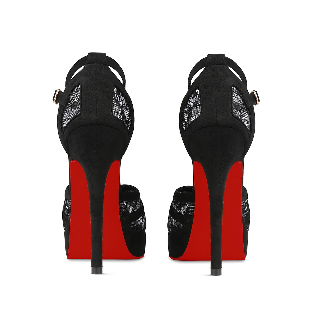 120mm Women's Peep Toe Heel Platform Stiletto High Heels Dress Party Red Bottom Sandals-MERUMOTE