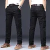 Pantaloni cargo da uomo a gamba dritta elastica ampia