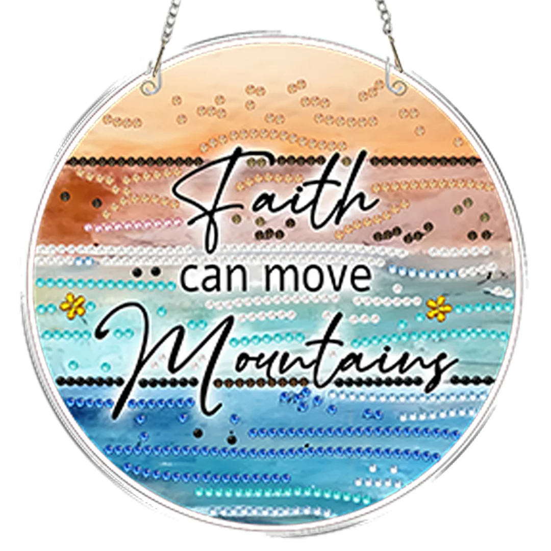 4pcs Beach Text DIY 2D Flat Acrylic Diamond Painting Kits Diamond Art Pendant