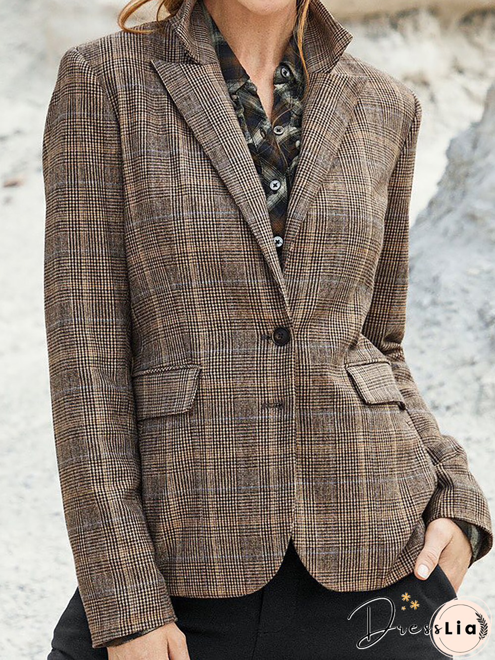 Casual Plaid Blazer