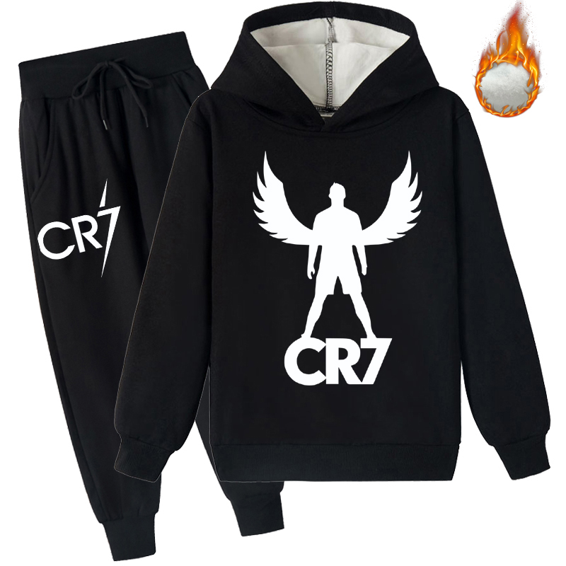 Mayoulove Cristiano Ronaldo Fleece Hoodie Set for Kids - Stylish Sportswear for Boys  Girls, Perfect Gift-Mayoulove