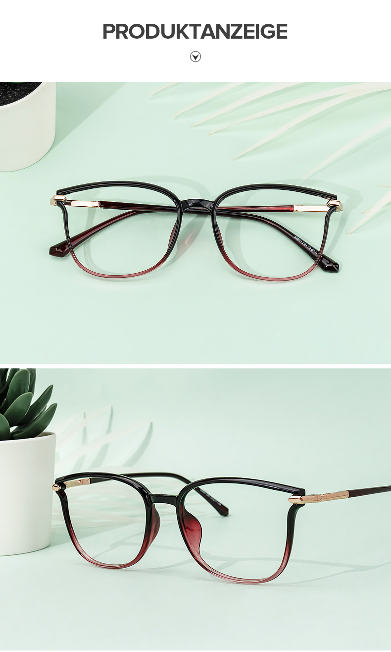 Mander Schwarz-Lila Quadratisch Brille