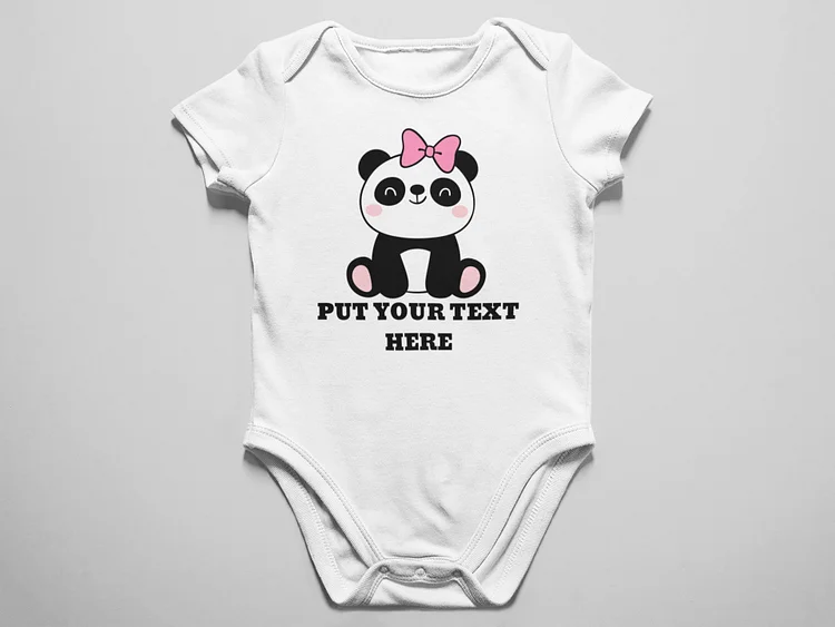 Personalized Panda Baby Bodysuit|S28
