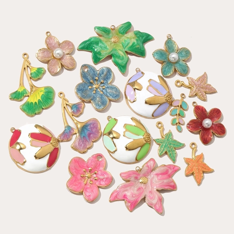 3 PCS/Package 8 * 20mm 304 Stainless Steel Leaf Flower Pendant Jewelry Accessories