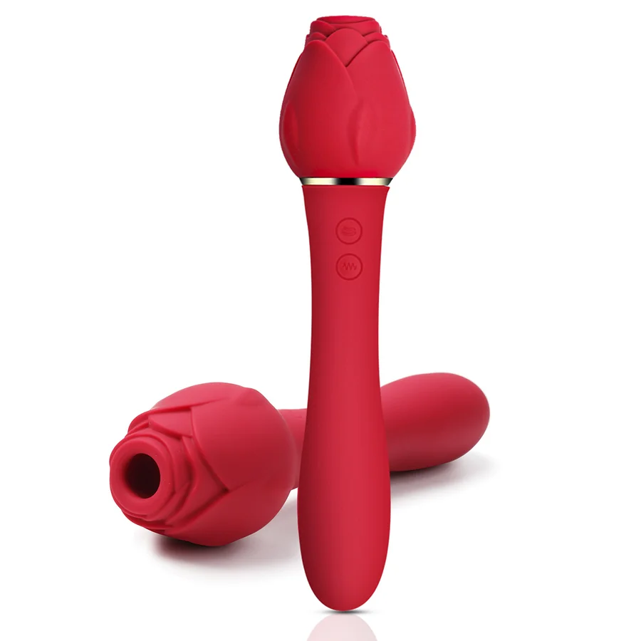 Rose Wand Massager with Clit Sucking Vibrator