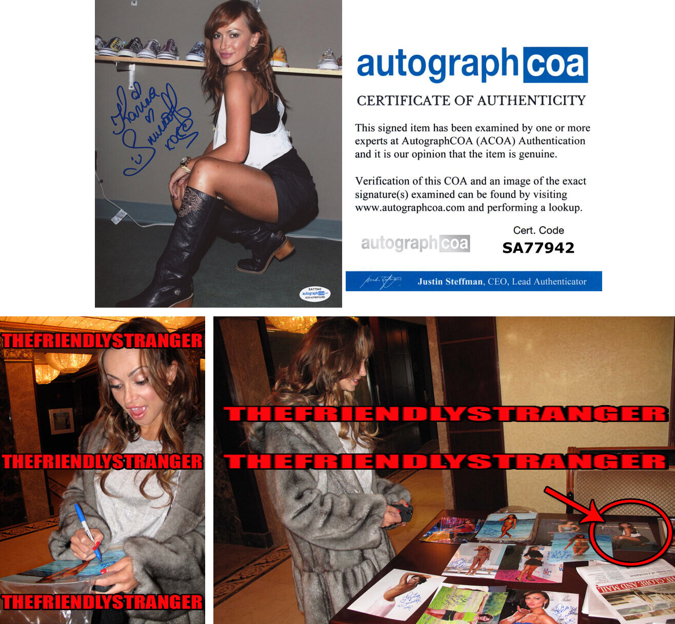 KARINA SMIRNOFF signed 8X10 Photo Poster painting b EXACT PROOF - Playboy DWTS Sexy ACOA COA