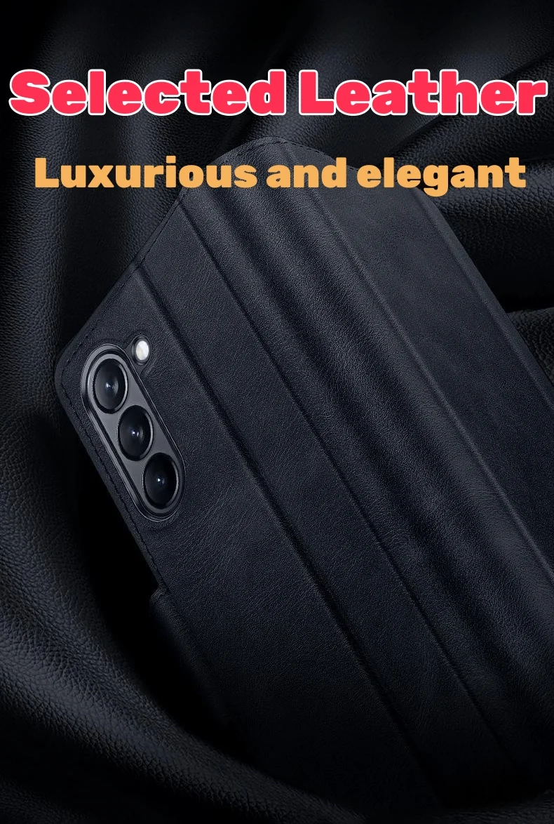 Suitable for Samsung Fold series magnetic buckle bracket folding leather case all-inclusive mobile phone case