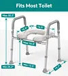 Soundfuse Toilet Seat Risers for Seniors, Raised Toilet Seat with Handles, Adjustable Height & Width, 400 lbs, Cozy Padded Elevated Toilet Seat, Fit Any Toilet