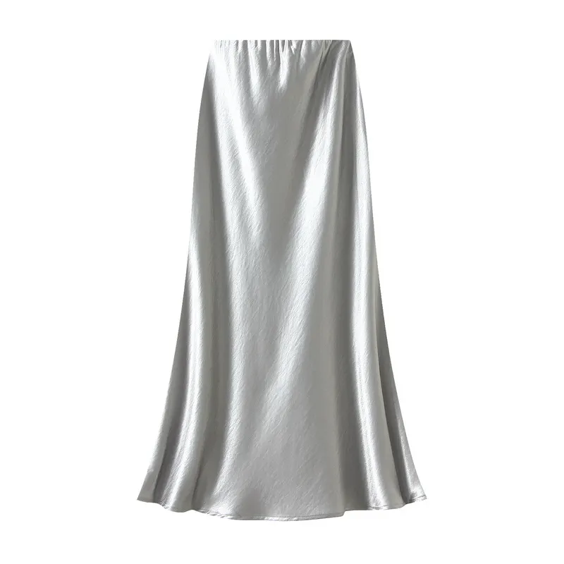 Nigikala Nigikala Temperament Pressure Folded Bare-Faced Fishtail Half-Dress Girl Spring Hanging Thin Bag-Butbice Long Dress 9836