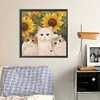 Diamond Painting -DIY Round Partial AB Drill Sunflowers Cat(45x45cm)
