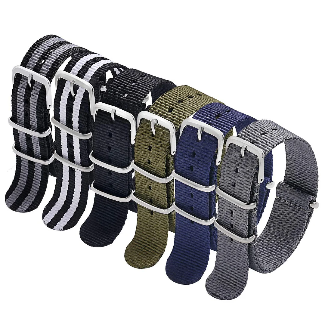 Strap 6 Packs 18mm 20mm 22mm Watch Band Nylon Replacement Watch Straps for Men Women