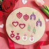 12 paires de boucles d&rsquo;oreilles en acrylique DIY en forme de diamant en c&oelig;ur de la Saint-Valentin pour adultes : boucles d&rsquo;oreilles en cristal pendantes d&eacute;corations pour femmes pour d&eacute;butantes f&ecirc;te artisanale cadeaux de festival