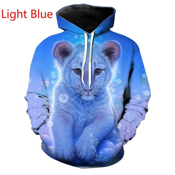 Tiger 3D Print Hoodies Long Sleeve Women/Men Animal Pattern Sweatshirts Sport Pullover - Shop Trendy Women's Clothing | LoverChic
