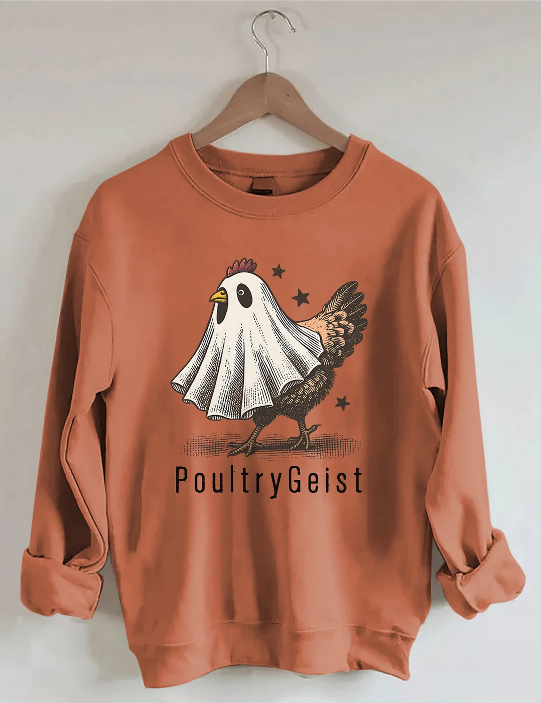 Halloween Funny Ghost Chicken Sweatshirt