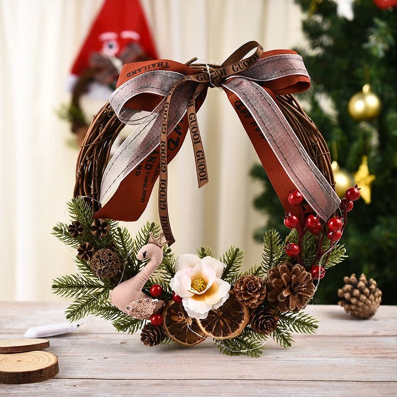 Christmas decorations wreath wreath window layout door hanging teng strip venue layout Christmas wreath