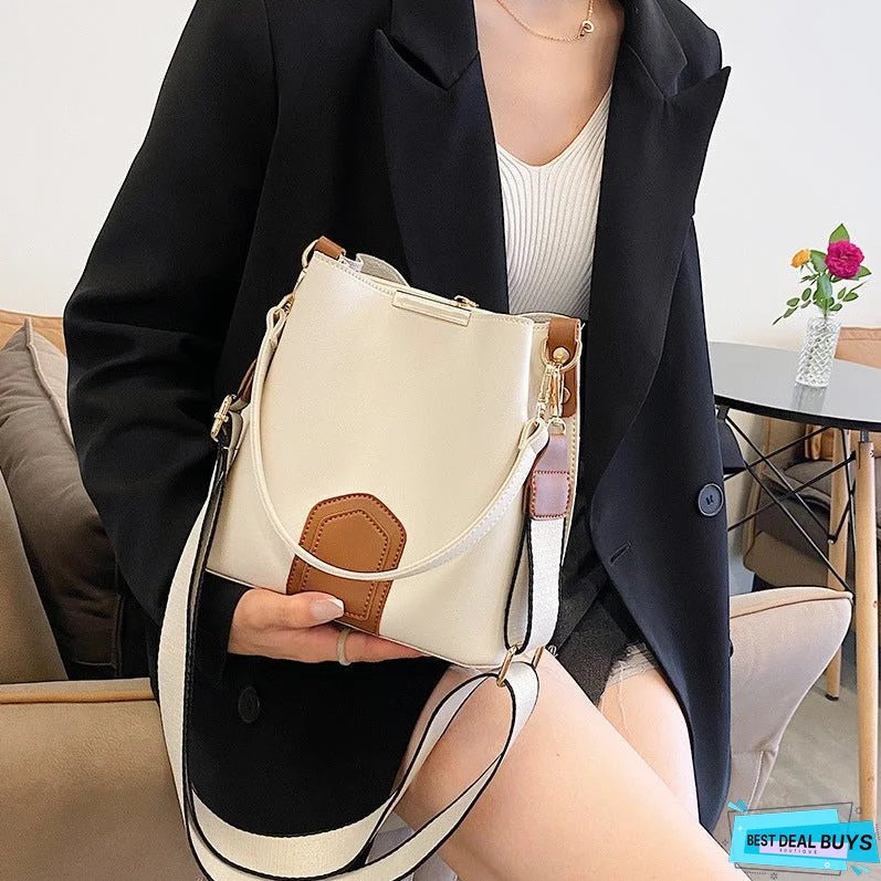 New Bags Women's Trendy Crossbody Super Soft Bucket Bag Pu Casual Advanced Easy Matching Tote Bag Women's Large Capacity