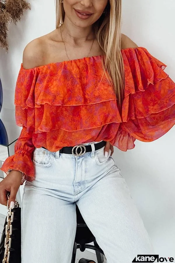 Summer Harvest Off The Shoulder Floral Top