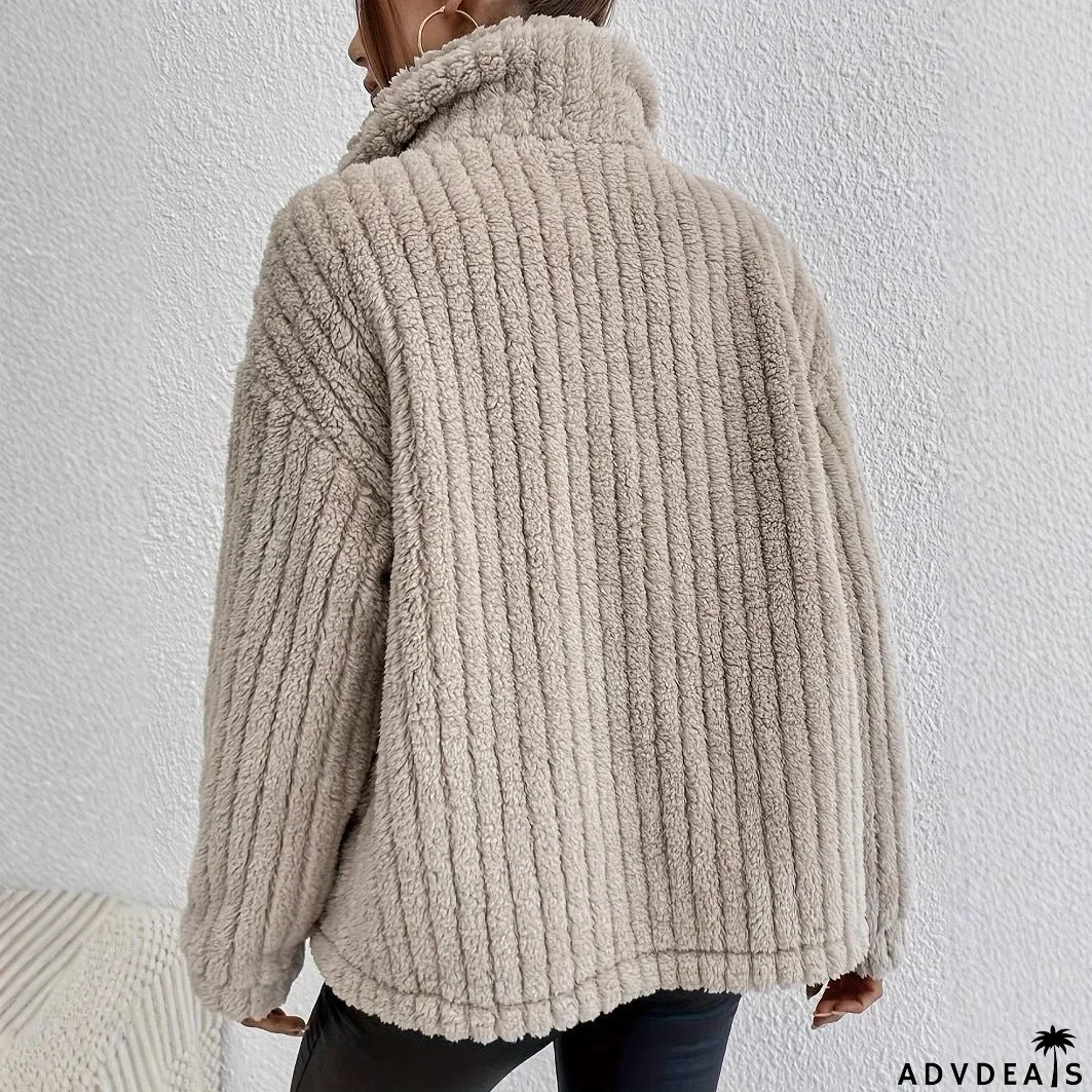 New Double-Sided Velvet Button-Up Cardigan Casual Coat