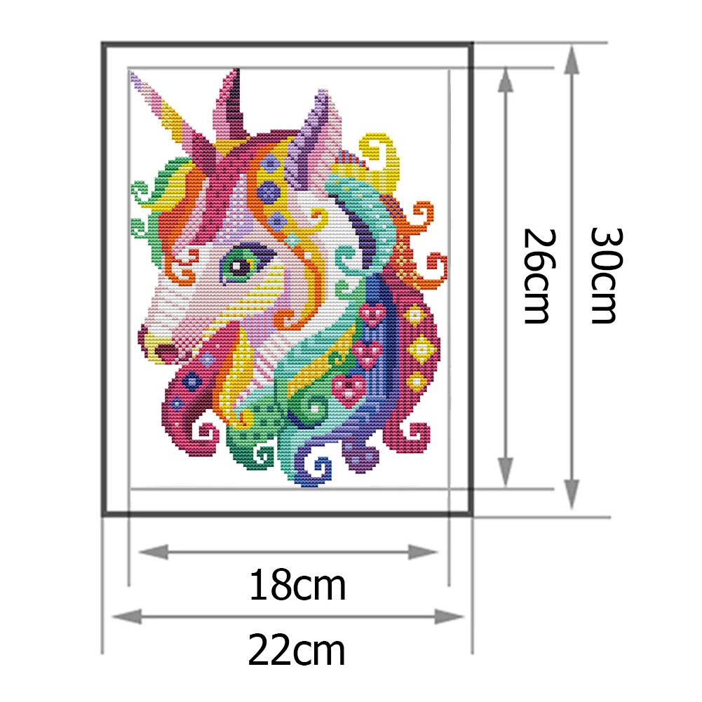 14ct Stamped Cross Stitch - Unicorn(30*22cm)