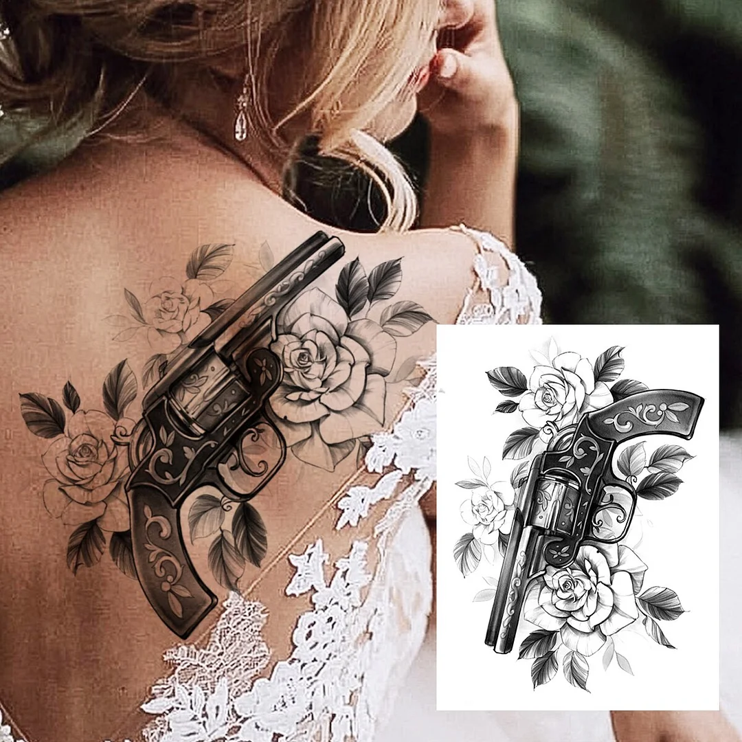 Sdrawing Butterfly Flower Temporary Tattoos For Women Girls Lace Feather Geometry Tattoo Sticker Fake Rose Sexy Tatoos Decor