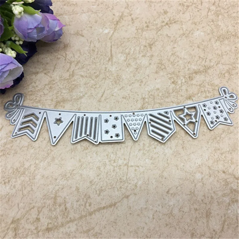 Flag banner Metal Cutting Dies Stencils For DIY Scrapbooking/Photo Album Decorative Embossing DIY Paper Cards