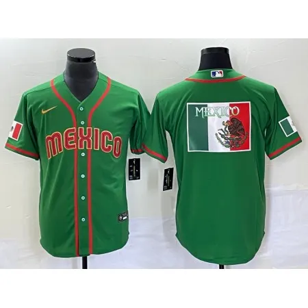 Men's Mexico Baseball 2023 Green World Baseball Classic Team Big Logo Stitched Jersey SRYV
