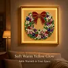 DIY Christmas Pearl Painting Lighted Wall Art ,Diamond Painting LED Picture with Inner Frame, Handmade Beaded Christmas Decor with Warm Glow Lights, Holiday Home Decoration Gift for Living Room Bedroom
