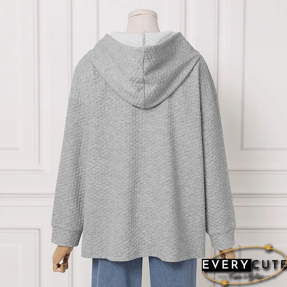 Spring Autumn Warm Fashion Women Zipper Long Sleeve Blouse Sweatshirt Oversized Casual