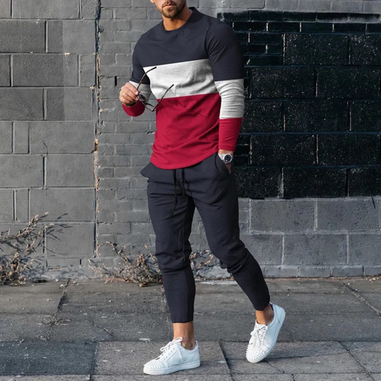 Men's Personalized Top And Pants Two Piece Set